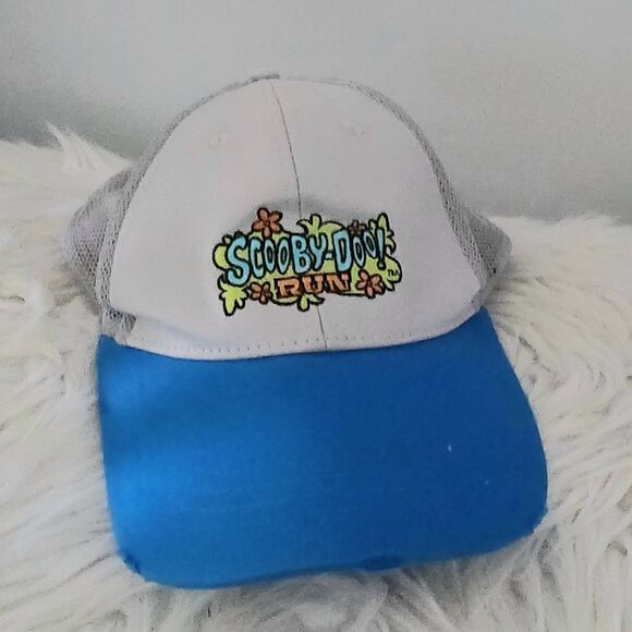 SCOOBY-DOO Men’s Cap Snapback Distressed Hanna-Barbera RUN Mesh Trucker Hat Logo - Picture 1 of 4